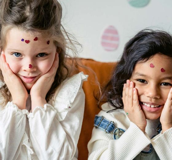 Lollipops Girls Hands on faces